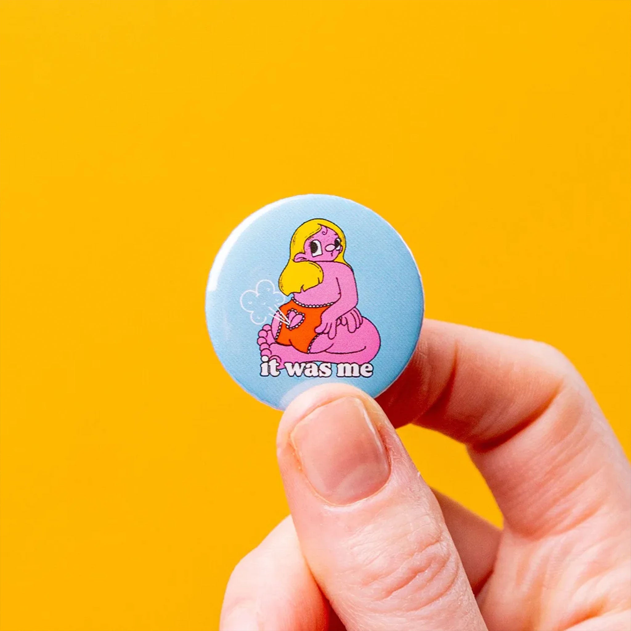 32mm White Badges