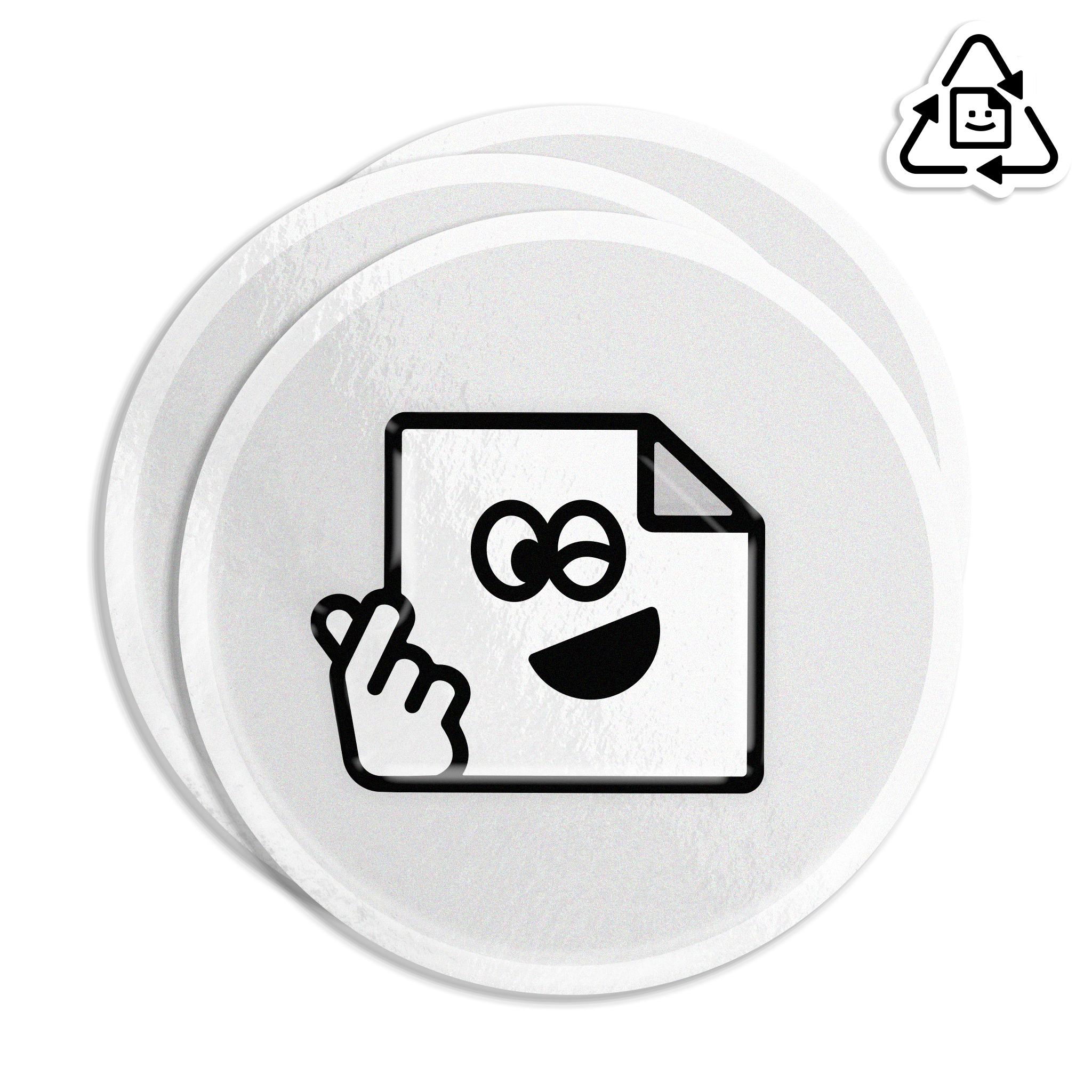Custom biodegradable paper circle stickers with a natural eco-friendly finish, compostable and suitable for sustainable packaging or branding.