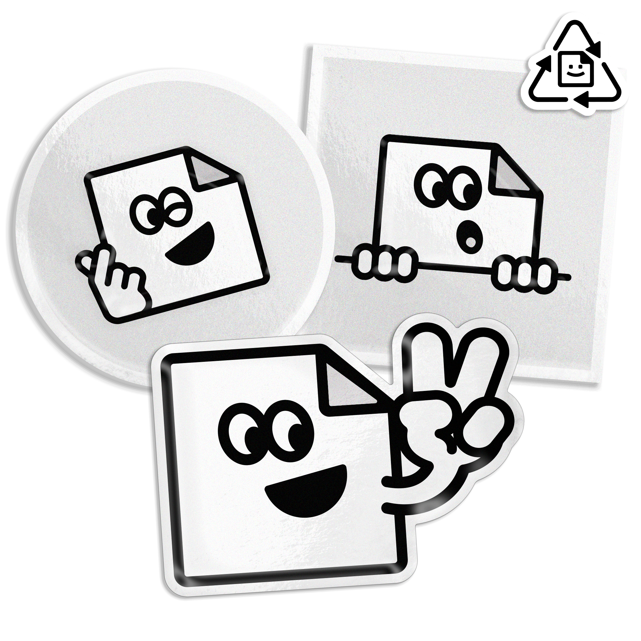 Custom biodegradable paper stickers with a natural eco-friendly finish, compostable and suitable for sustainable packaging or branding.