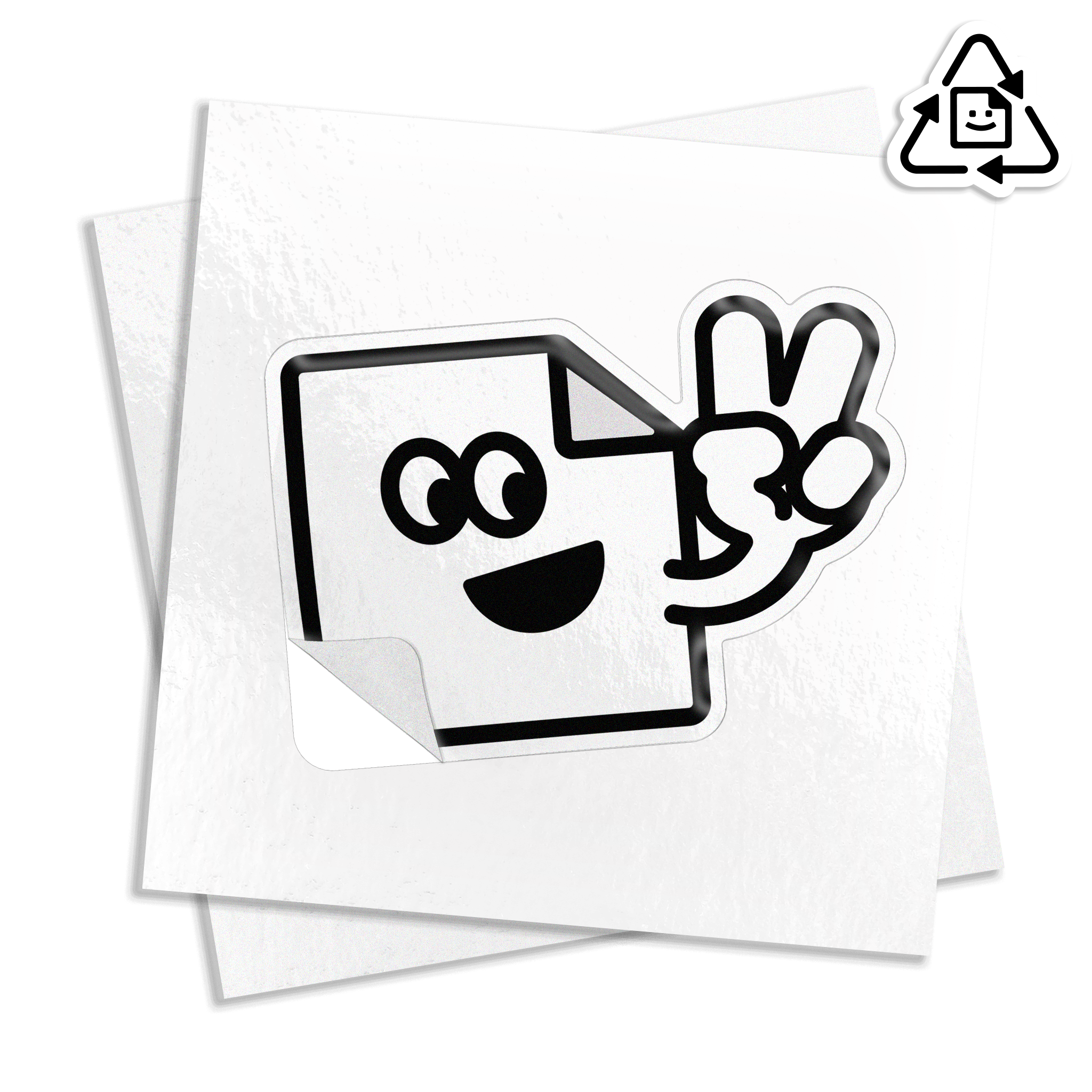 Custom biodegradable paper kiss cut stickers with a natural eco-friendly finish, compostable and suitable for sustainable packaging or branding.