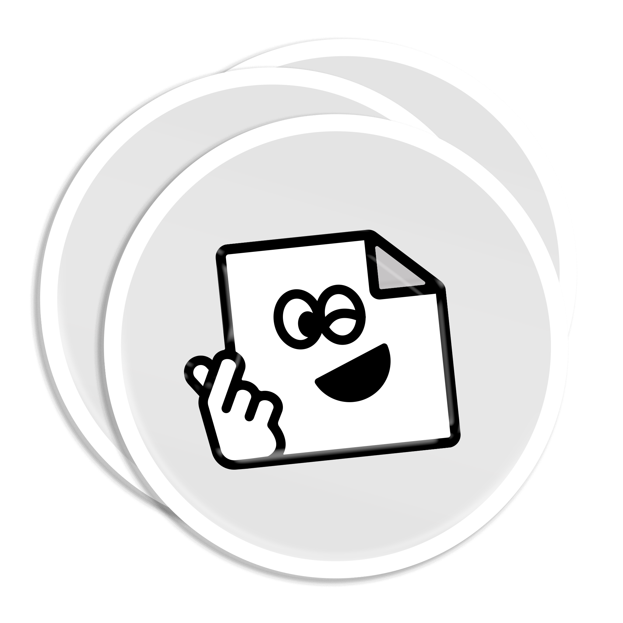 Custom circle white vinyl stickers printed in full colour, waterproof and durable for branding, packaging and promotions.