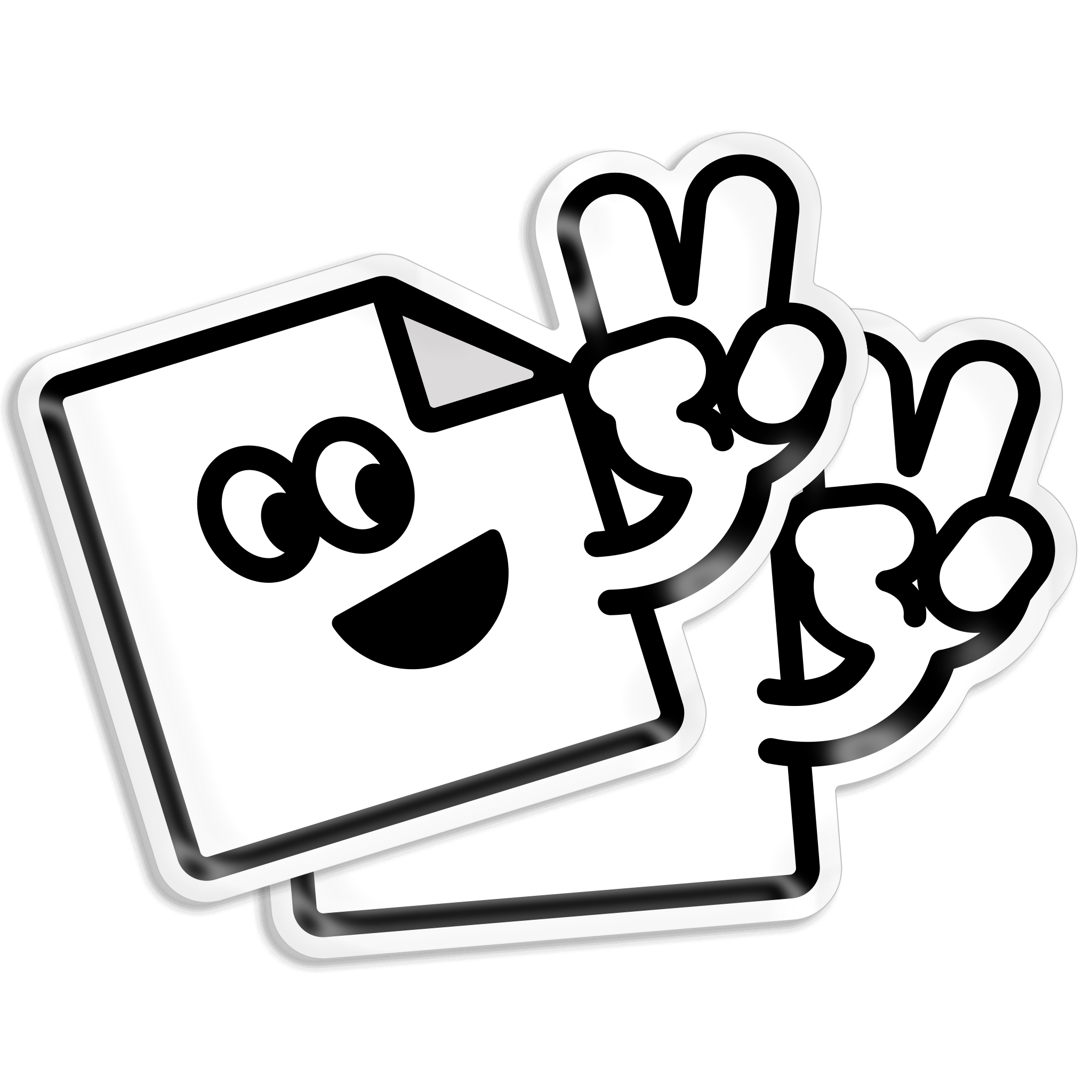 Custom die cut white vinyl stickers printed in full colour, waterproof and durable for branding, packaging and promotions.