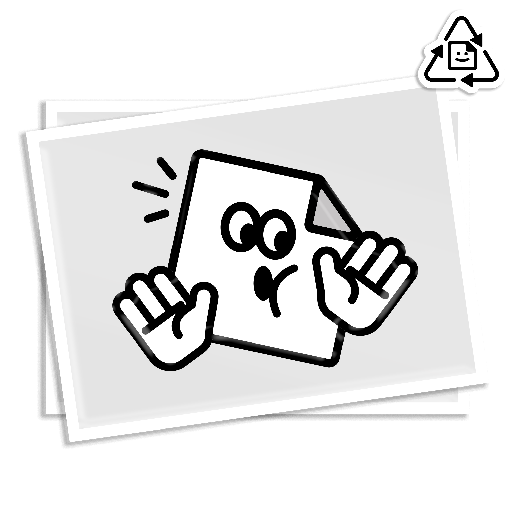 Custom eco-friendly white rectangle vinyl stickers printed in full colour, waterproof and weatherproof for indoor and outdoor use.