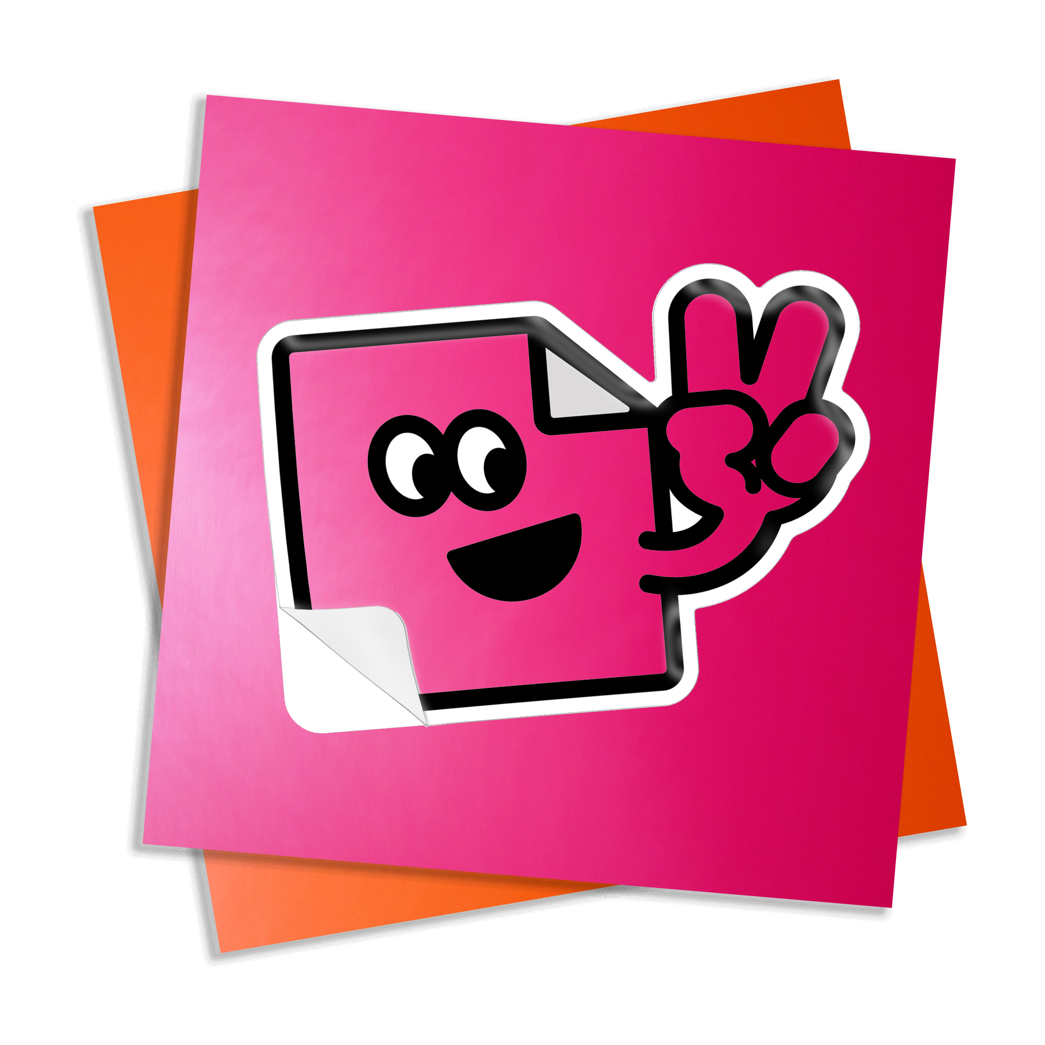 Custom fluorescent kiss cut vinyl stickers with bold neon colours for branding, packaging and event signage.