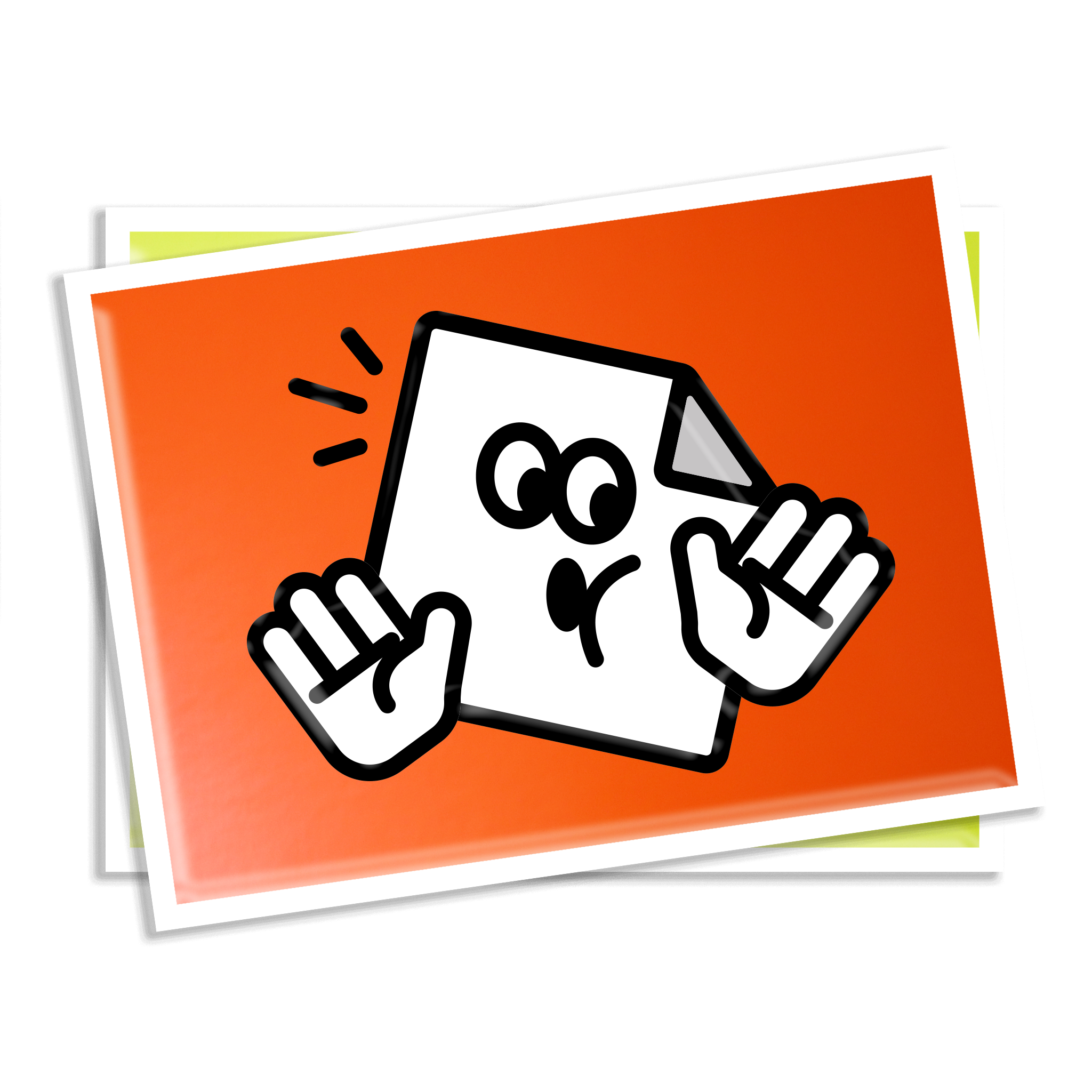 Custom fluorescent rectangle vinyl stickers with bold neon colours for branding, packaging and event signage.