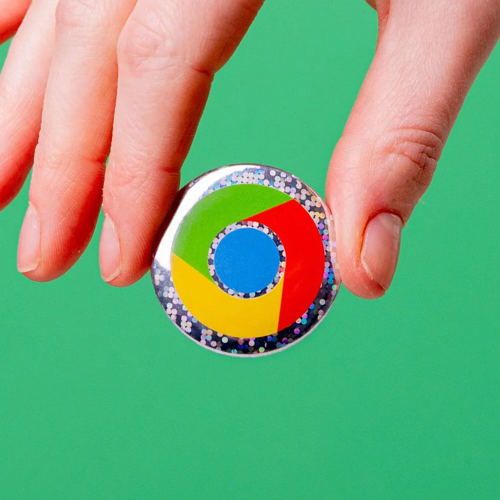 37mm Glitter Badges