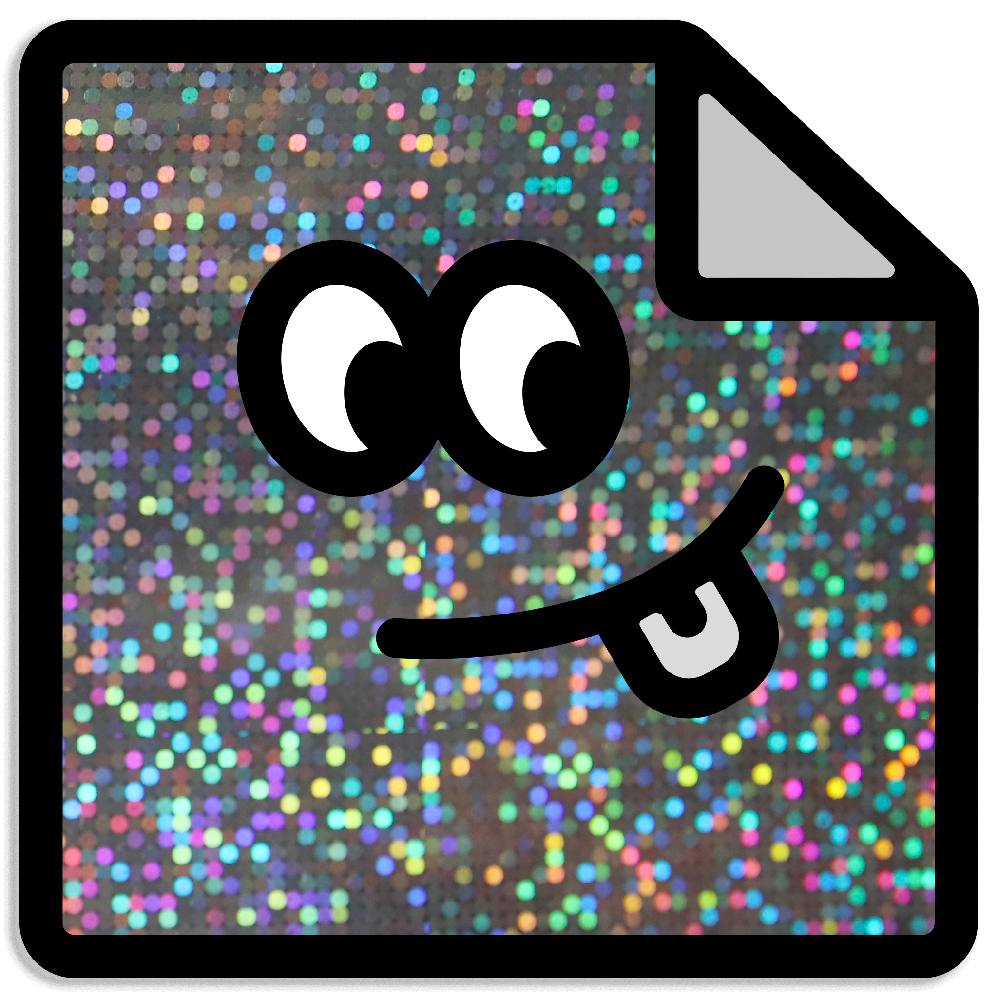 Custom glitter vinyl stickers with sparkly finish, waterproof and weatherproof for indoor or outdoor use.