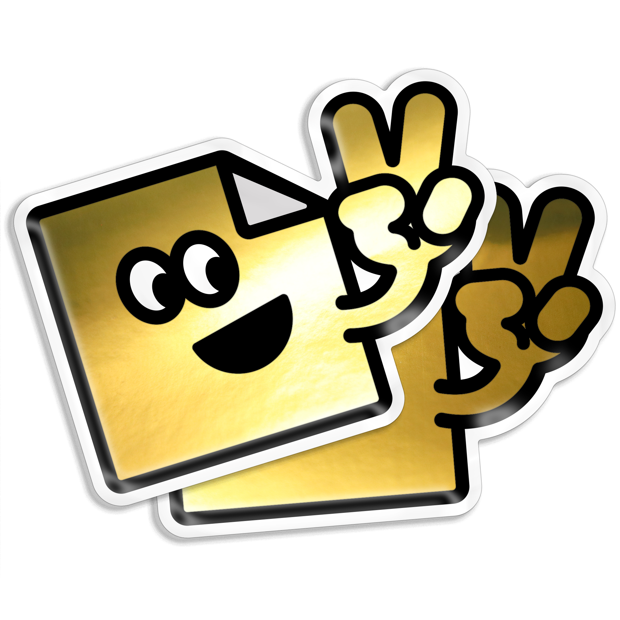 Custom gold chrome die cut vinyl stickers with mirror-like metallic finish for branding and packaging.