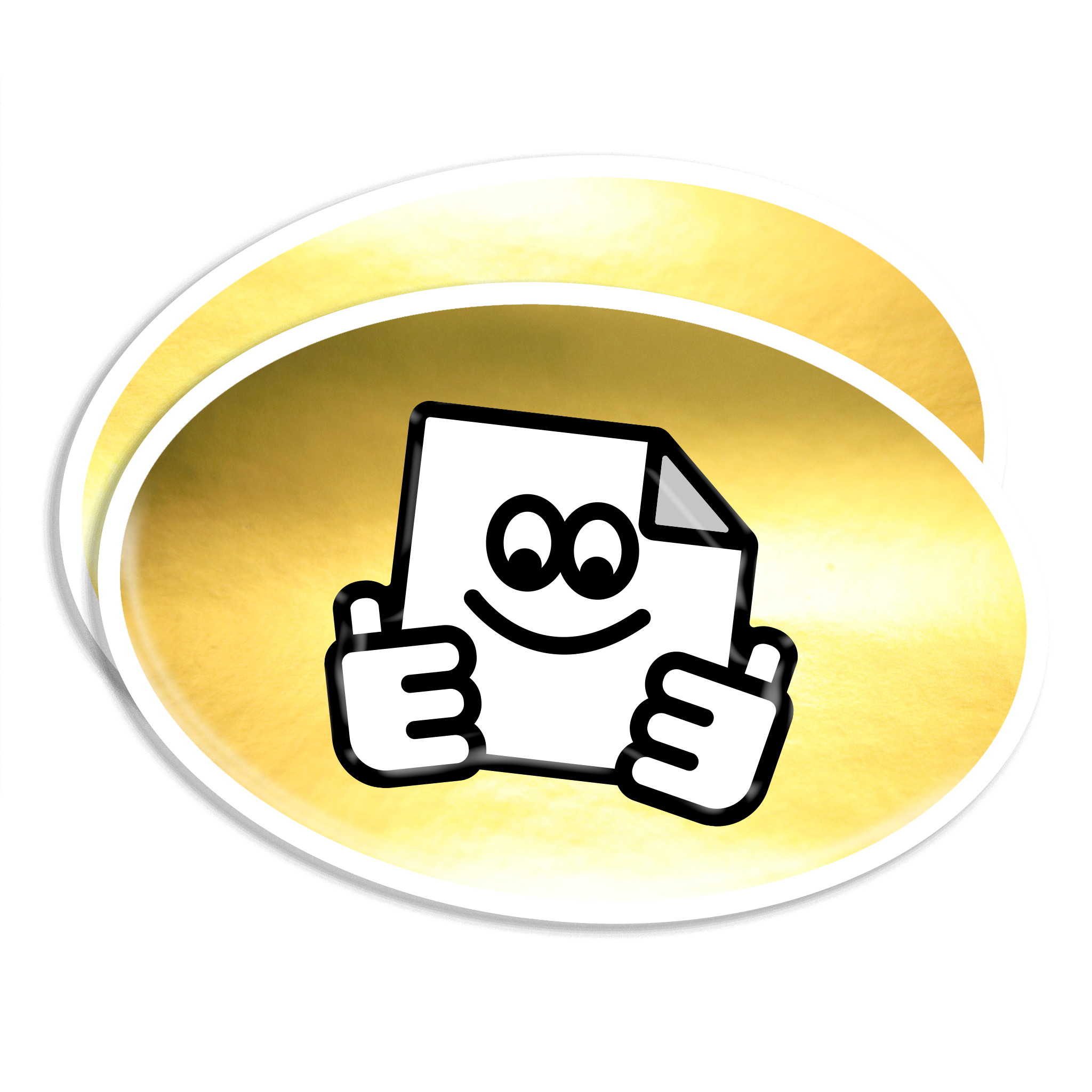 Custom gold chrome oval vinyl stickers with mirror-like metallic finish for branding and packaging.