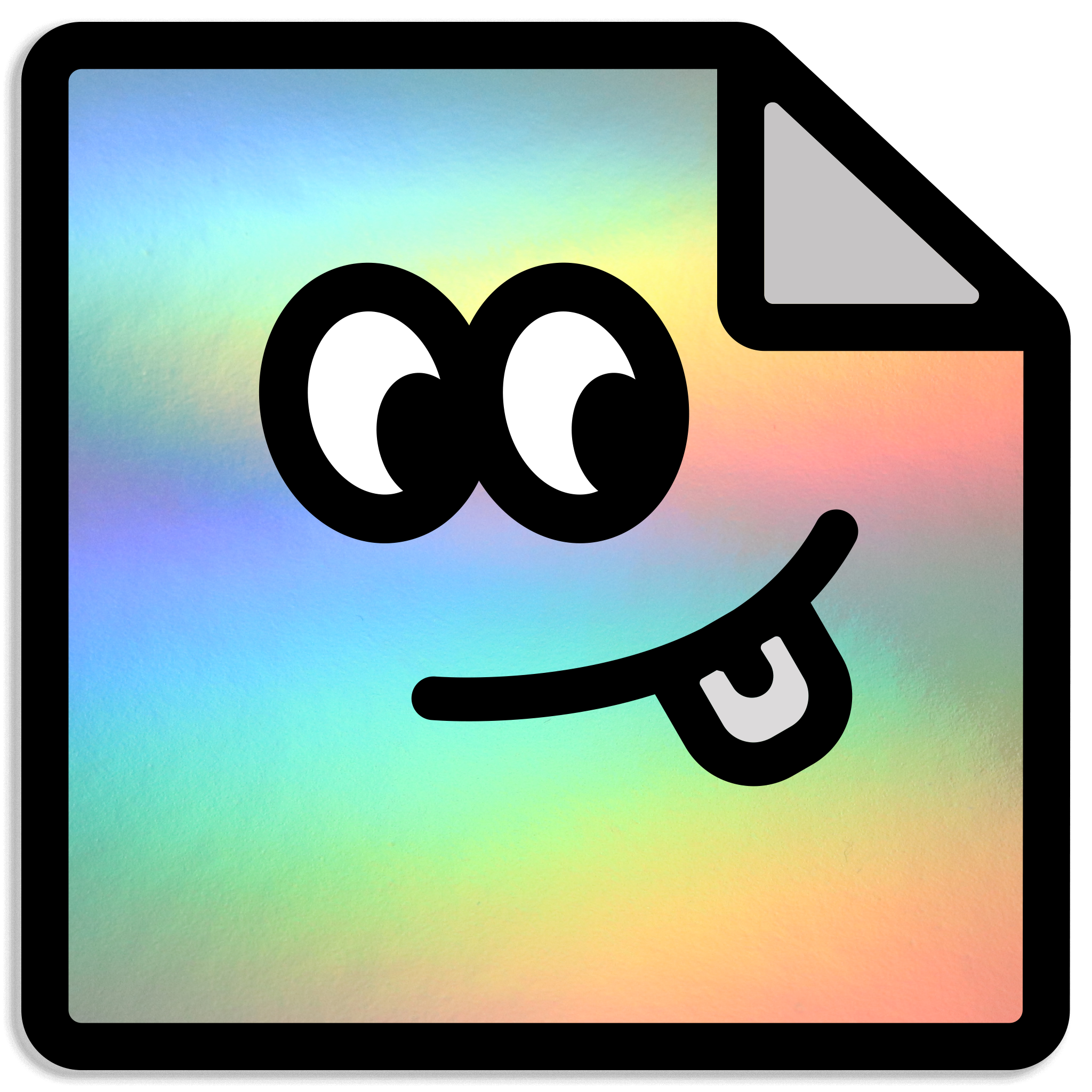Custom holographic vinyl stickers with rainbow finish, waterproof and weatherproof for indoor and outdoor use.