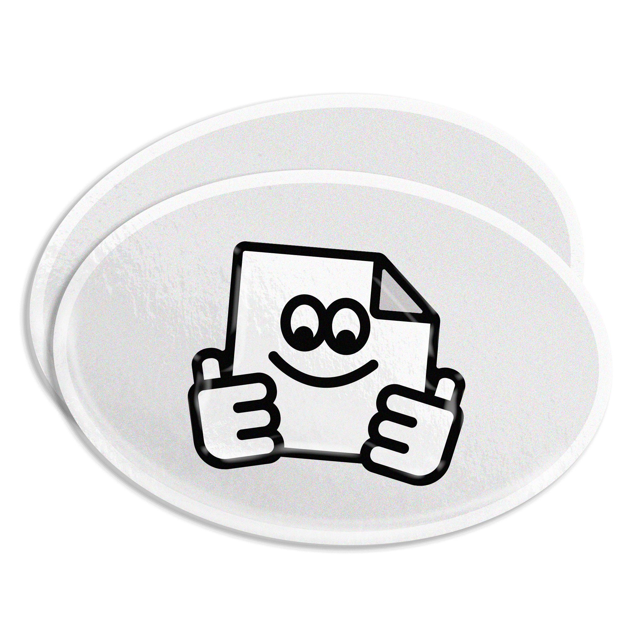 Custom matte vinyl oval stickers with a smooth non-gloss finish, waterproof and weatherproof for indoor or outdoor use.