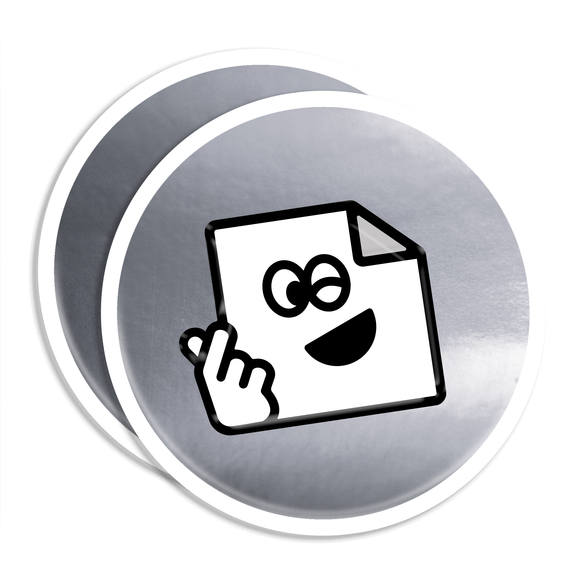 Custom silver chrome circle vinyl stickers with mirror-like metallic finish for branding and packaging.