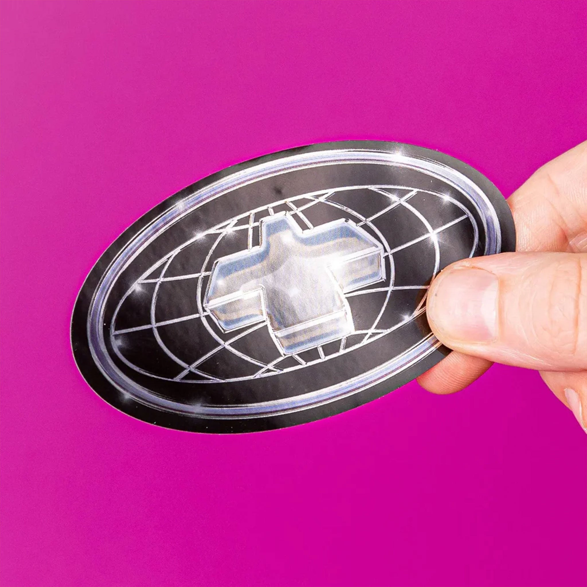 Silver Chrome Oval Stickers | Sticker Printing Made Easy | Tacky And ...