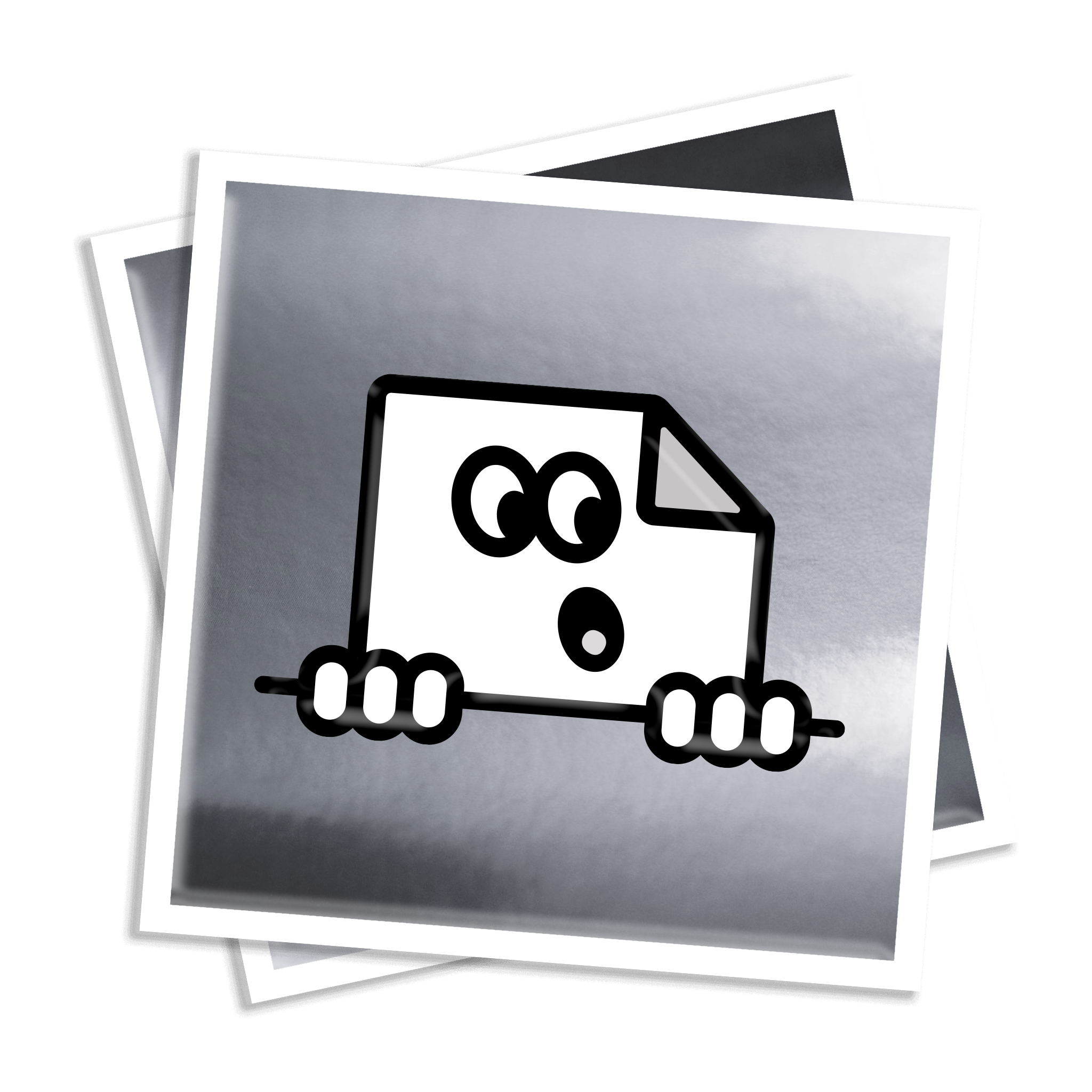 Custom silver chrome square vinyl stickers with mirror-like metallic finish for branding and packaging.