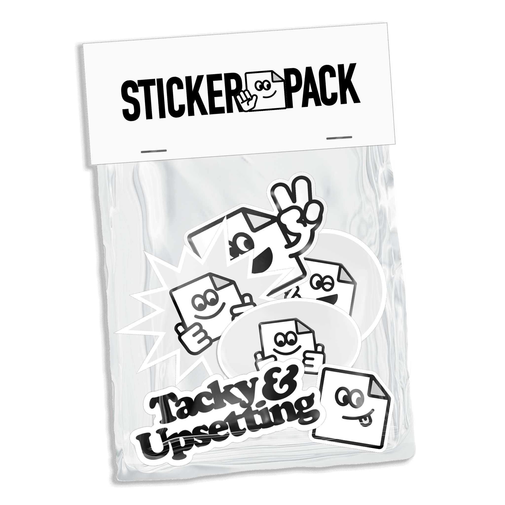 Custom sticker packs with multiple designs printed on durable vinyl, waterproof and weatherproof for branding, promotions or personal use.